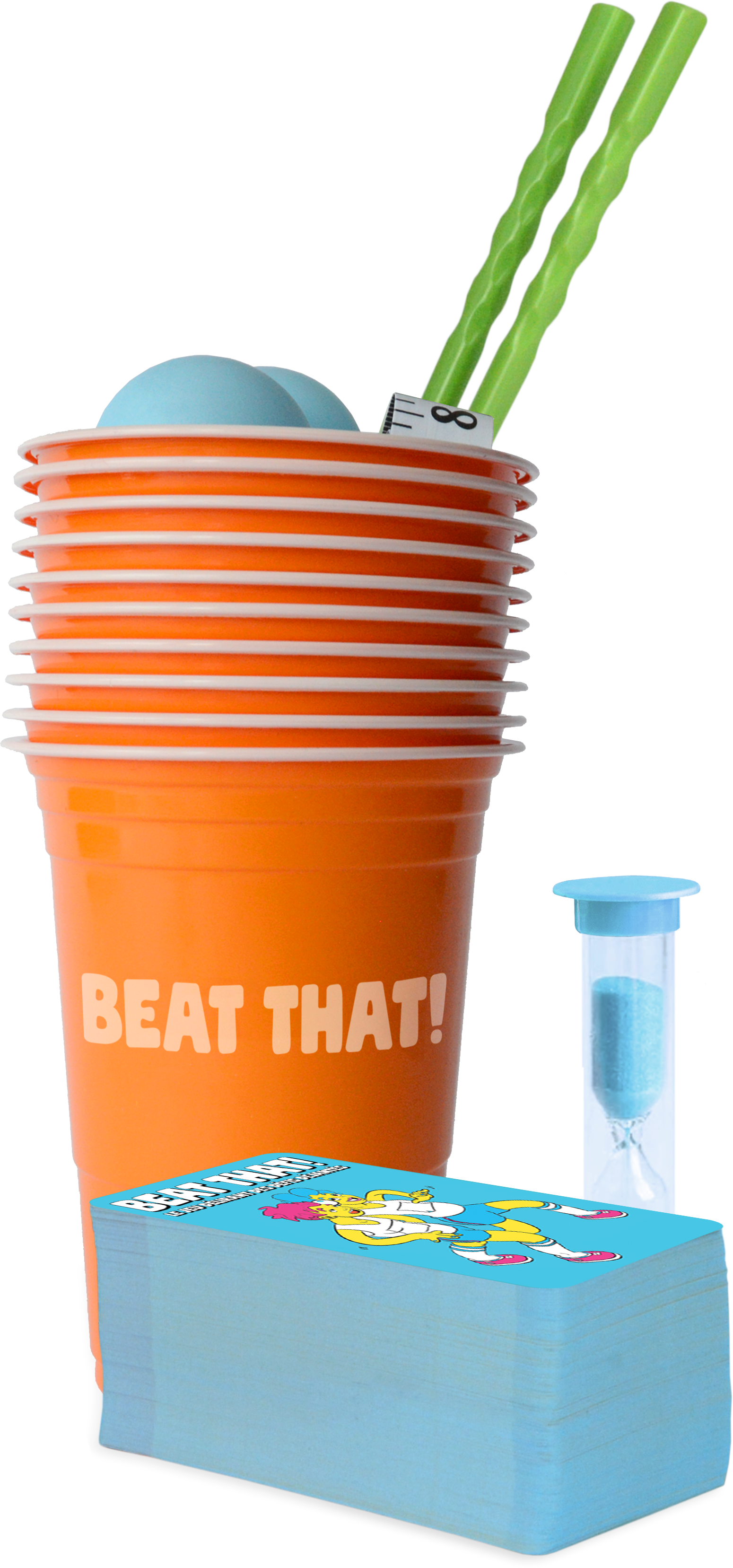 Cups and sand timer